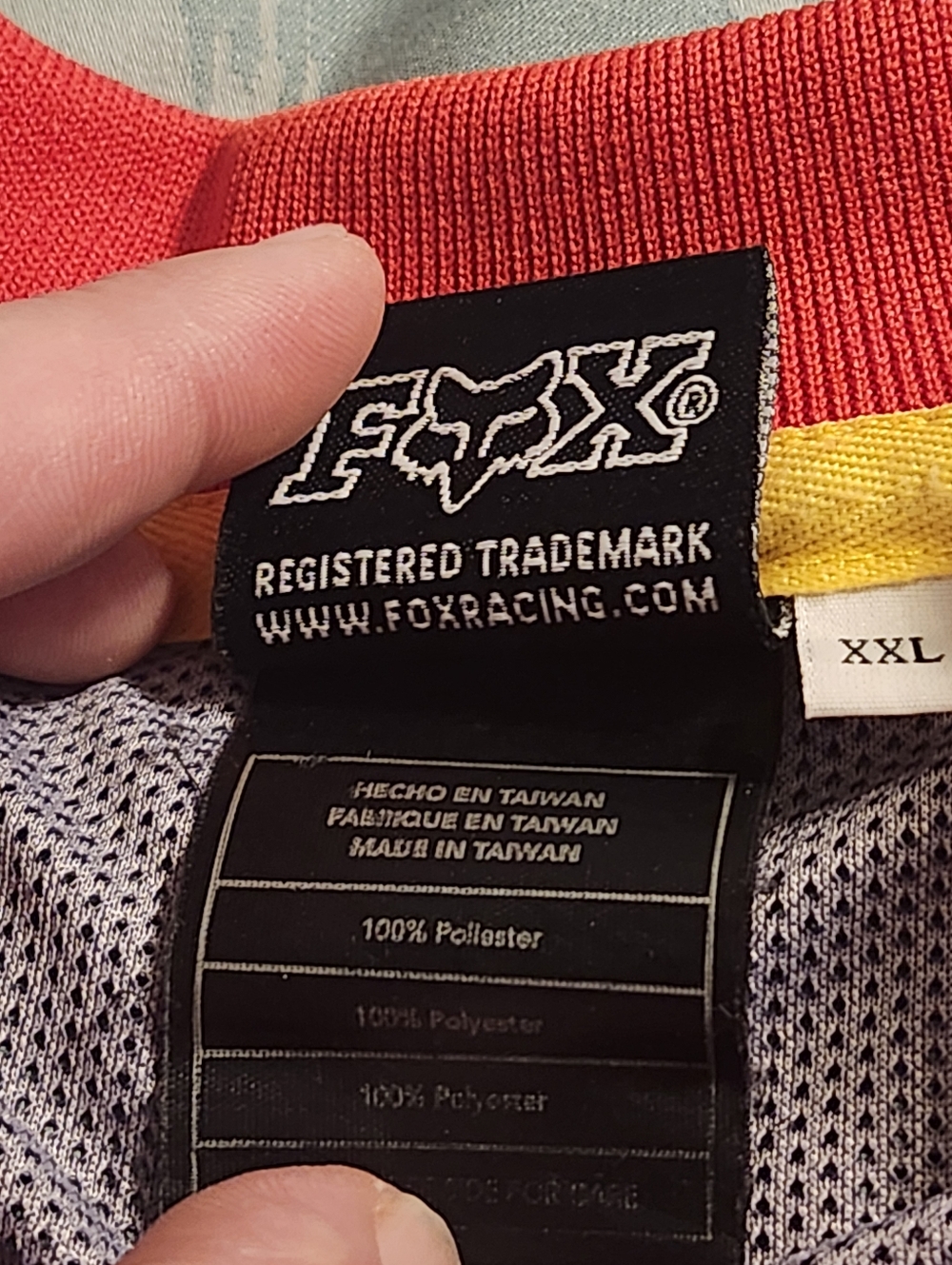 Fox Racing Motocross Jersey Red Black White Long Sleeve BMX MX Men's Size 2XL - Picture 8 of 15